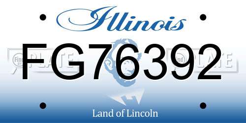 FG76392 Illinois License Plate