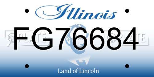 FG76684 Illinois License Plate