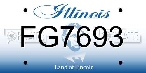 FG7693 Illinois License Plate