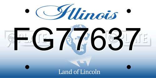 FG77637 Illinois License Plate