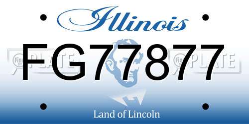 FG77877 Illinois License Plate