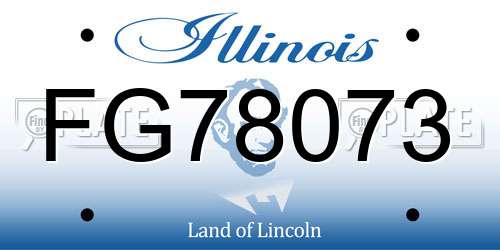 FG78073 Illinois License Plate