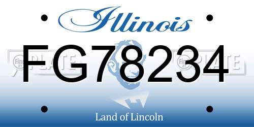 FG78234 Illinois License Plate