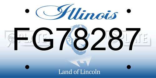 FG78287 Illinois License Plate