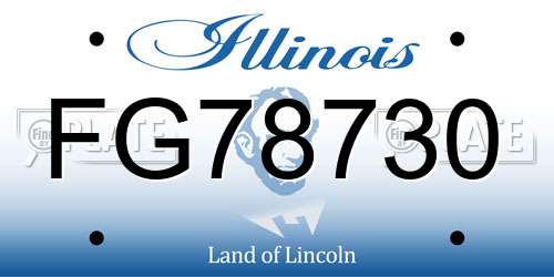 FG78730 Illinois License Plate