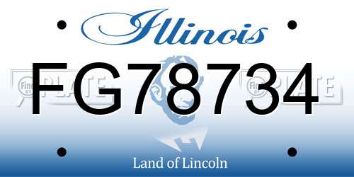 FG78734 Illinois License Plate