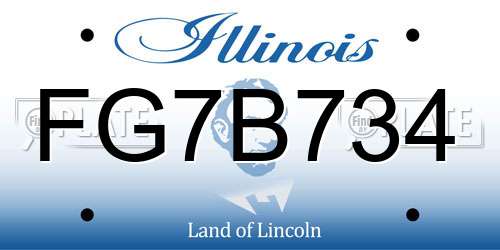 FG7B734 Illinois License Plate