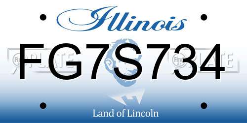 FG7S734 Illinois License Plate