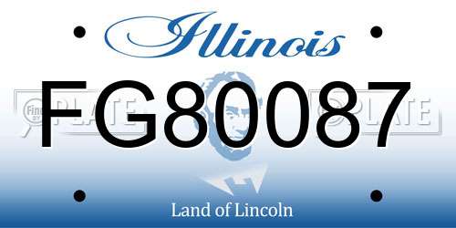 FG80087 Illinois License Plate