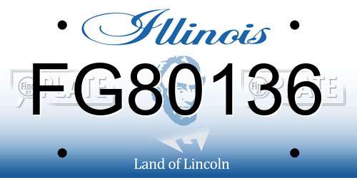 FG80136 Illinois License Plate