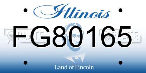FG80165 Illinois License Plate