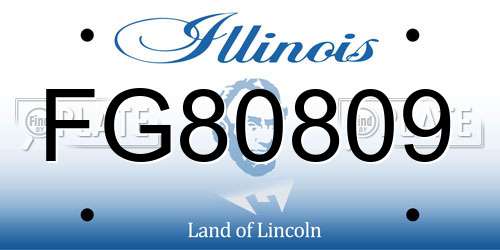 FG80809 Illinois License Plate