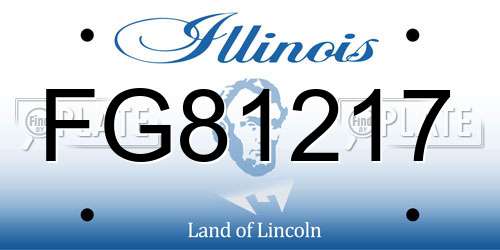 FG81217 Illinois License Plate