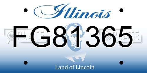 FG81365 Illinois License Plate