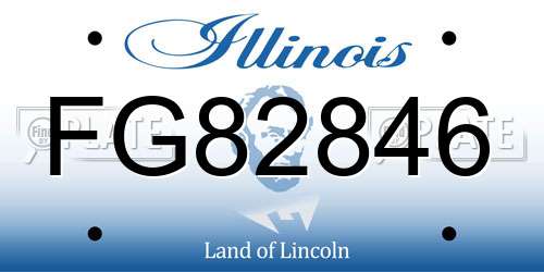 FG82846 Illinois License Plate
