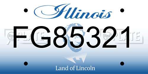 FG85321 Illinois License Plate