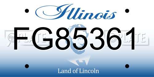 FG85361 Illinois License Plate