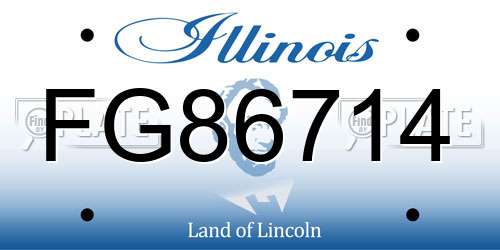 FG86714 Illinois License Plate