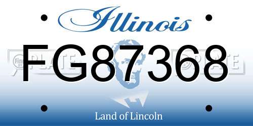 FG87368 Illinois License Plate