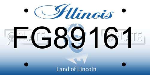 FG89161 Illinois License Plate