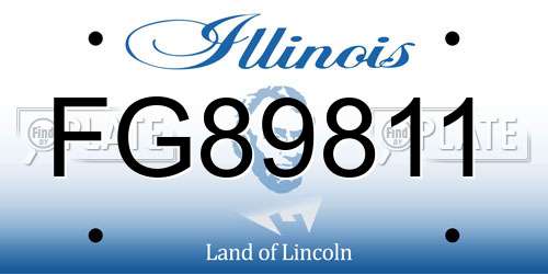 FG89811 Illinois License Plate