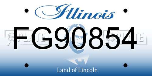 FG90854 Illinois License Plate
