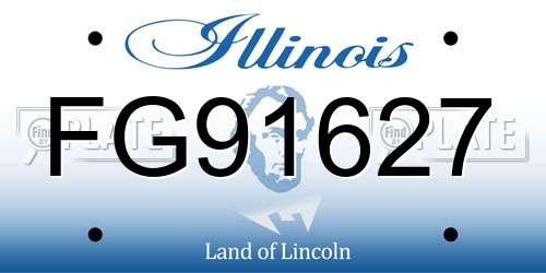FG91627 Illinois License Plate