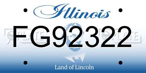 FG92322 Illinois License Plate