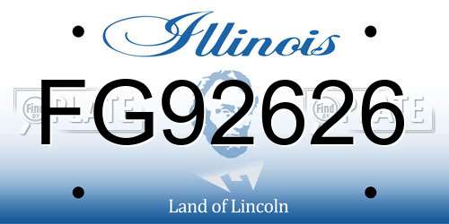 FG92626 Illinois License Plate