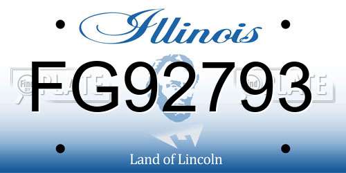 FG92793 Illinois License Plate
