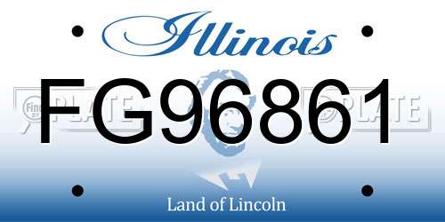 FG96861 Illinois License Plate