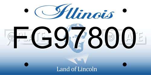 FG97800 Illinois License Plate