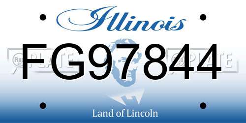 FG97844 Illinois License Plate