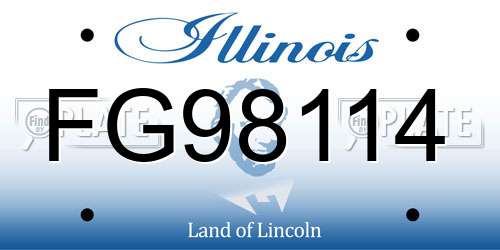 FG98114 Illinois License Plate