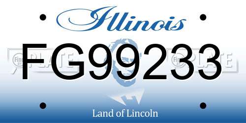 FG99233 Illinois License Plate
