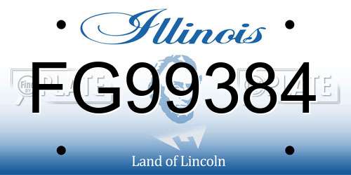 FG99384 Illinois License Plate