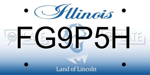 FG9P5H Illinois License Plate