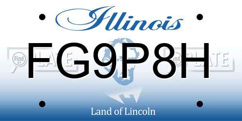 FG9P8H Illinois License Plate