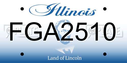 FGA2510 Illinois License Plate