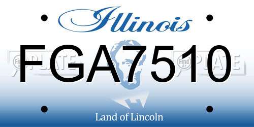 FGA7510 Illinois License Plate