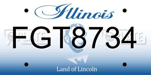FGT8734 Illinois License Plate