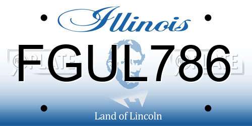 FGUL786 Illinois License Plate