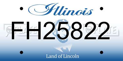 FH25822 Illinois License Plate