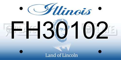 FH30102 Illinois License Plate