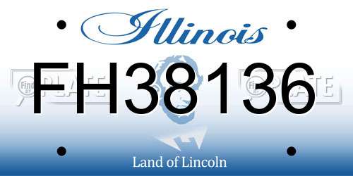 FH38136 Illinois License Plate