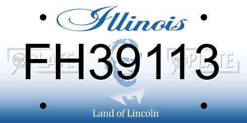 FH39113 Illinois License Plate