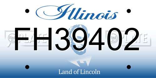 FH39402 Illinois License Plate