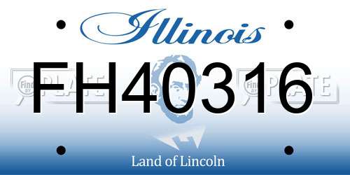 FH40316 Illinois License Plate