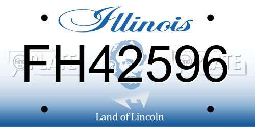 FH42596 Illinois License Plate