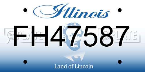FH47587 Illinois License Plate